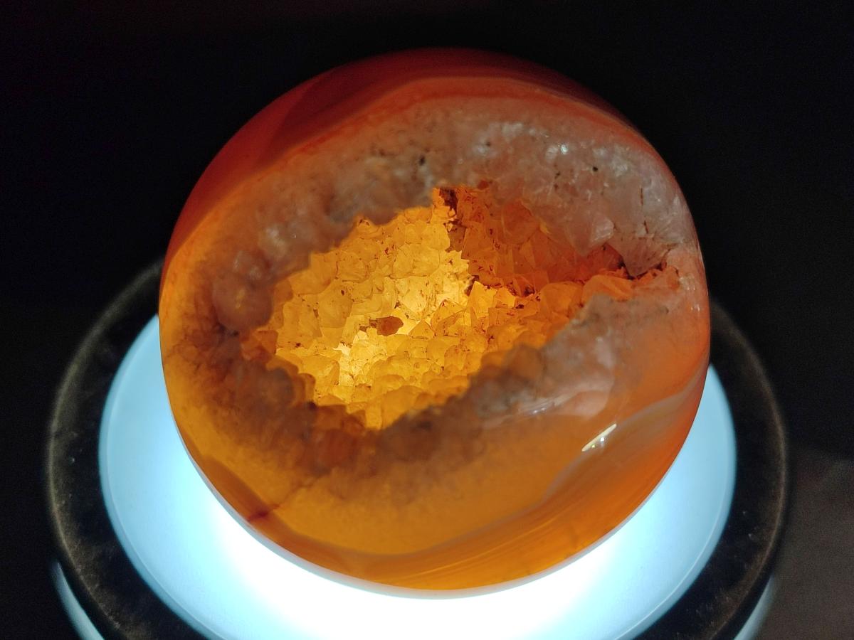 Polished and Natural Drusy Centred Carnelian Set of 3 x 1 From Madagascar