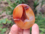 Polished and Natural Drusy Centred Carnelian Set of 3 x 1 From Madagascar