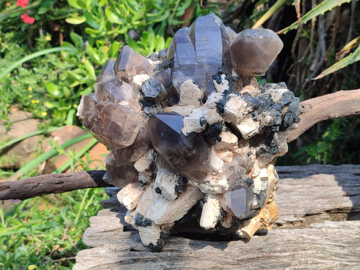 Natural Large Erongo Mountain Cluster of Smokey Quartz with Double Terminated Crystals x 1 From Erongo, Namibia