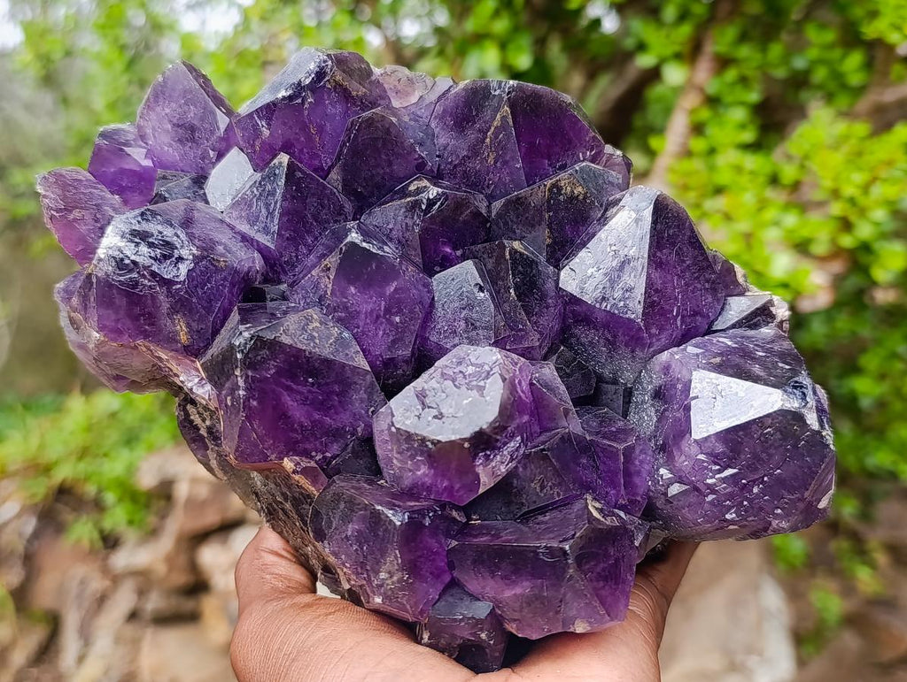 Natural Large Deep Purple Zambian Amethyst Decor Crystal Cluster x 1 From Kalomo, Zambia