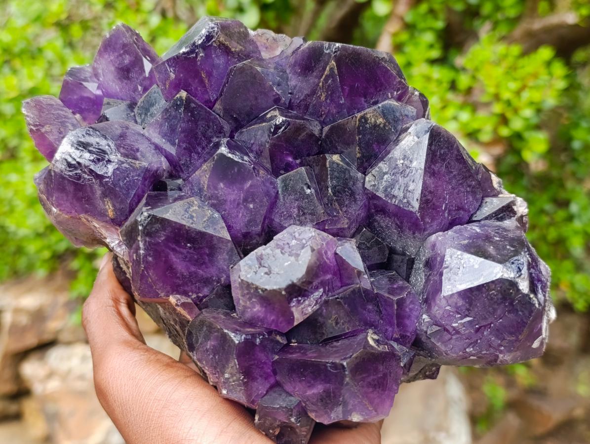 Natural Large Deep Purple Zambian Amethyst Decor Crystal Cluster x 1 From Kalomo, Zambia