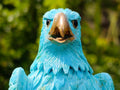 Hand Made Stunning Chrysocolla and 9ct Gold Eagle Sculpture on a Basalt Base x 1 From USA