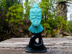 Hand Made Stunning Chrysocolla and 9ct Gold Eagle Sculpture on a Basalt Base x 1 From USA