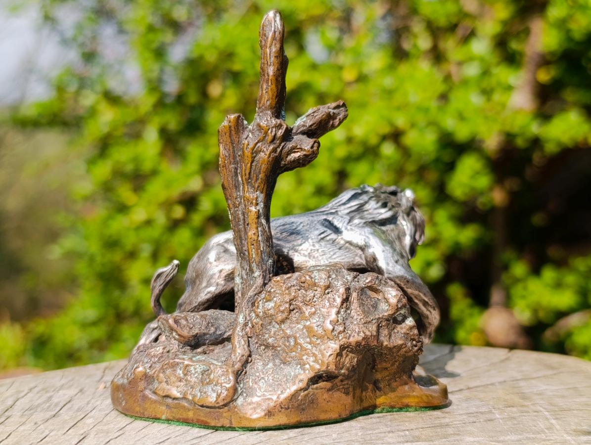 Hand Made Silver Bronze and Copper Lion Sculpture x 1 From South Africa