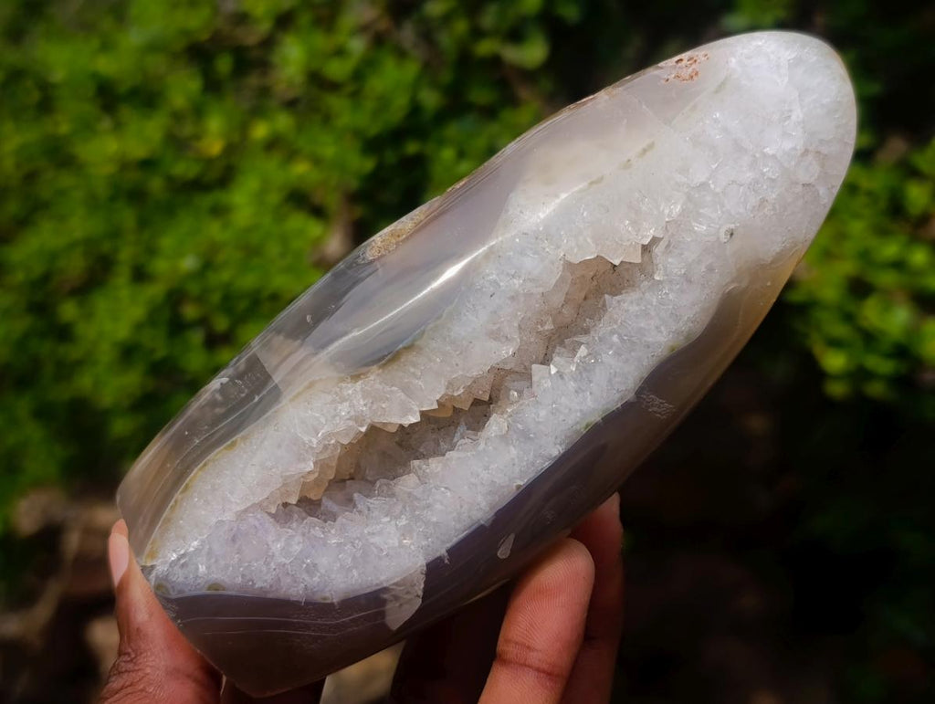 Polished and Natural Maintirano Agate Geode Arch x 1 From Maintirano, Madagascar