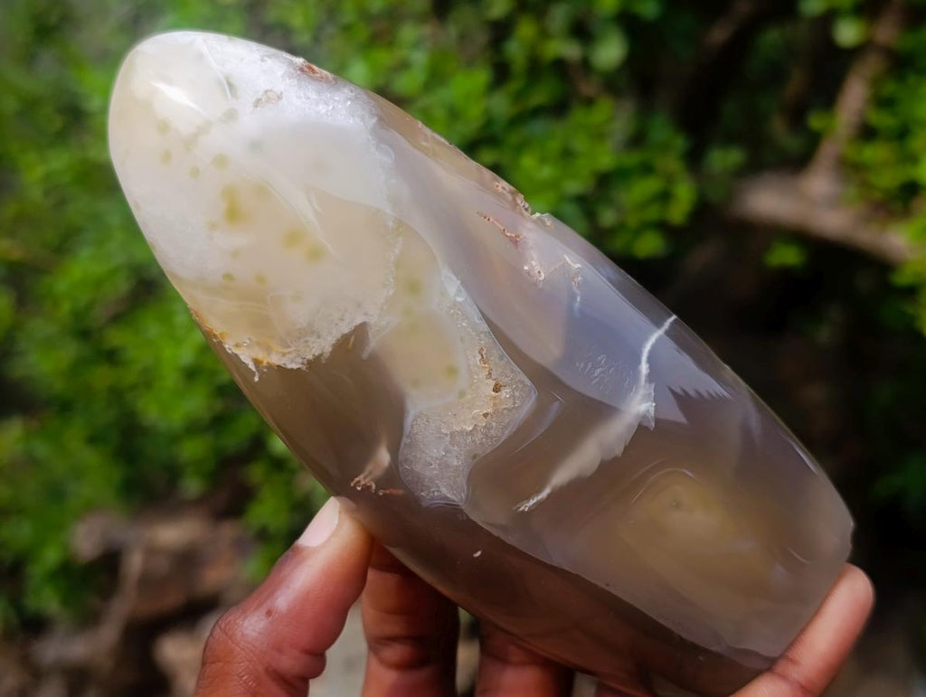 Polished and Natural Maintirano Agate Geode Arch x 1 From Maintirano, Madagascar