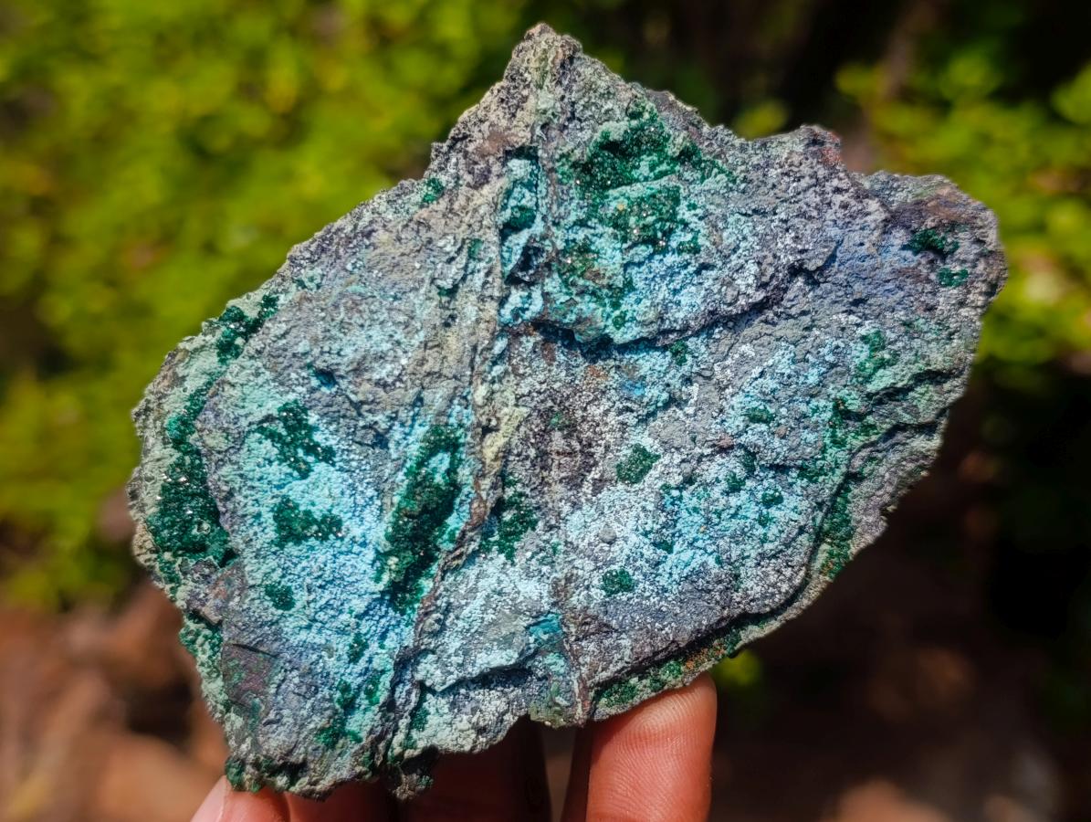 Natural Botryoidal and Fibrous Malachite Specimen with Goethite and Chrysocolla x 1 From Kolwezi, Congo