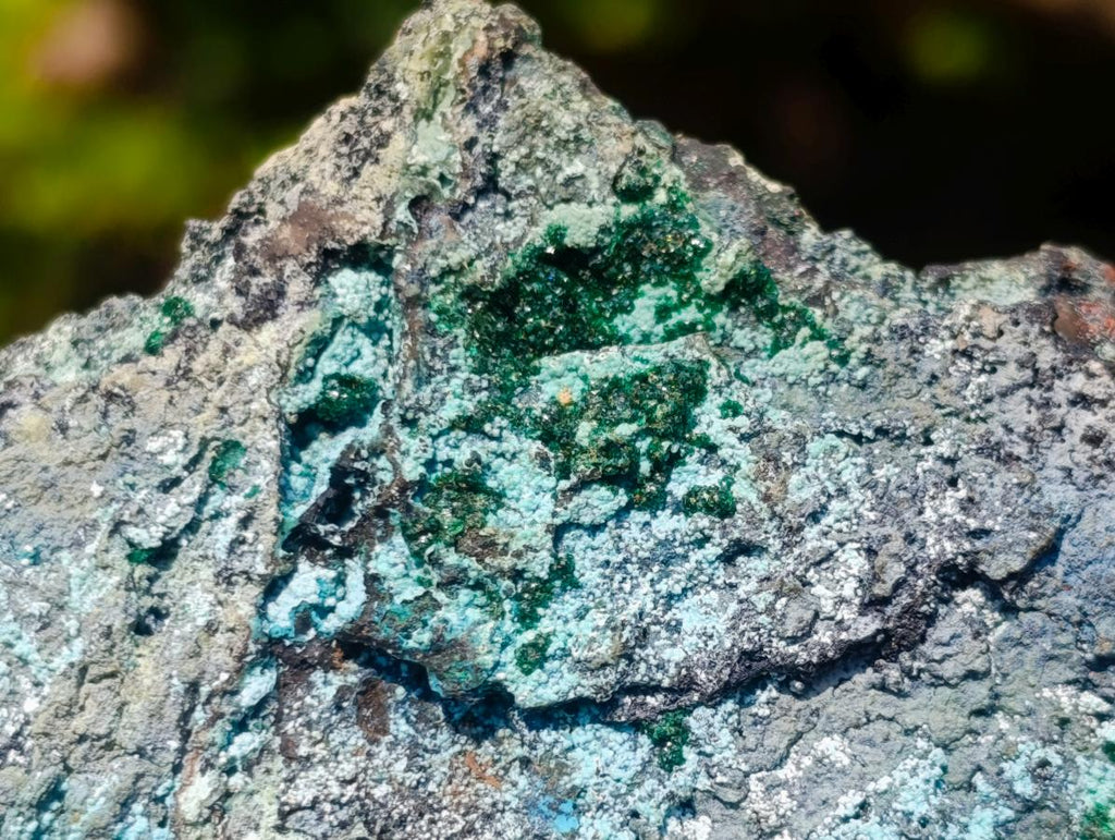 Natural Botryoidal and Fibrous Malachite Specimen with Goethite and Chrysocolla x 1 From Kolwezi, Congo