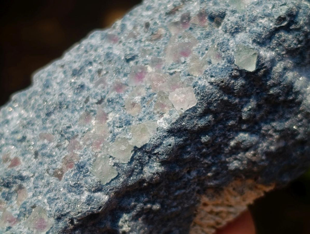 Natural Foitite Feldspar and Fluorite in a Fibrous Finger Formation x 1 From Erongo Mountain, Namibia