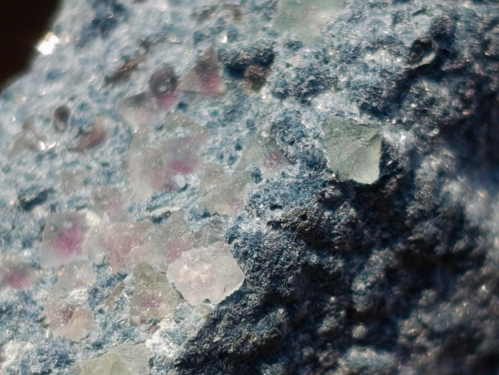 Natural Foitite Feldspar and Fluorite in a Fibrous Finger Formation x 1 From Erongo Mountain, Namibia