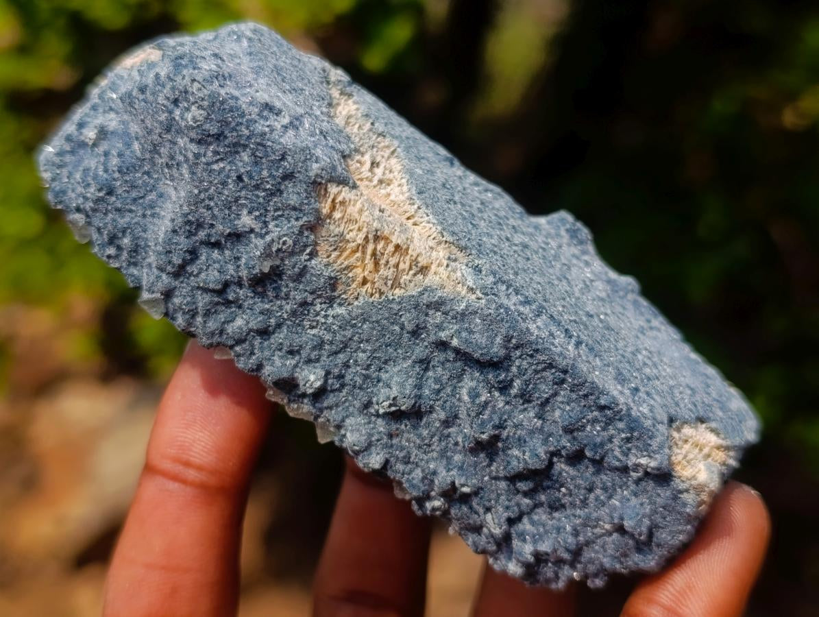 Natural Foitite Feldspar and Fluorite in a Fibrous Finger Formation x 1 From Erongo Mountain, Namibia