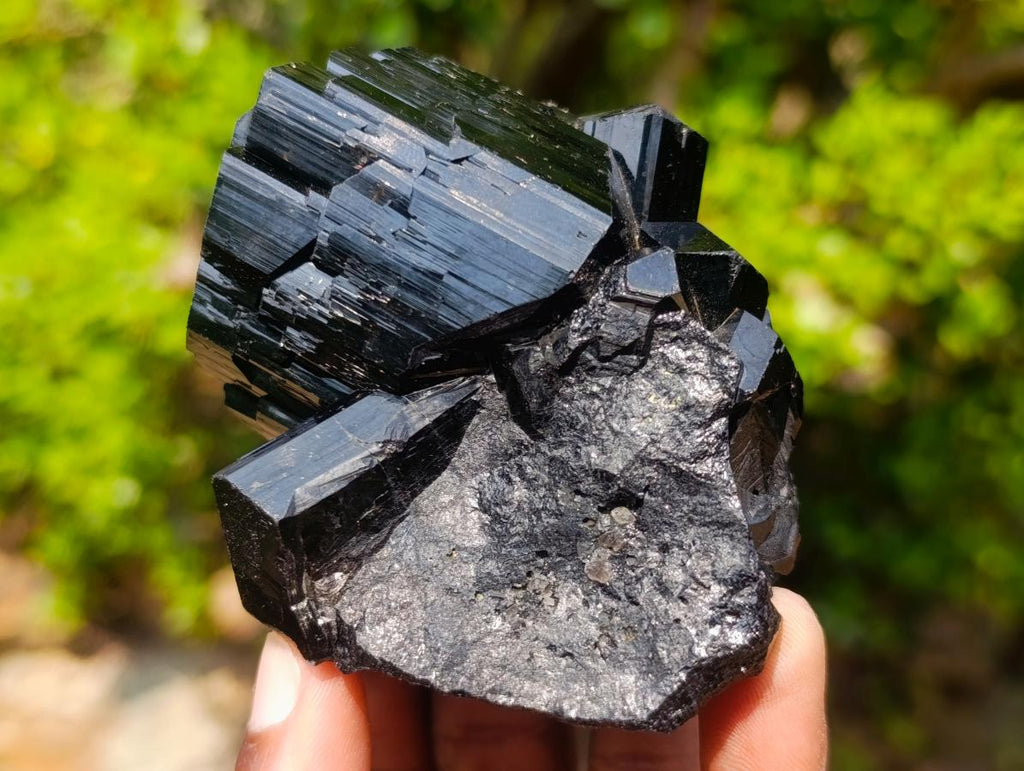 Natural Super Shiny Schorl Black Tourmaline Crystal Cluster x 1 From Erongo, Namibia