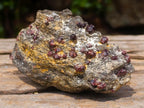 Natural Red Pyrope Garnet Crystals in a Biotite Mica Schist x 1 From Vumba, Mozambique