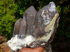 Natural Fluorescent Hyalite Capped Smokey Quartz Crystal Cluster x 1 From Erongo Mountain, Namibia