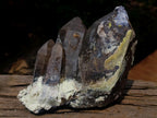 Natural Fluorescent Hyalite Capped Smokey Quartz Crystal Cluster x 1 From Erongo Mountain, Namibia