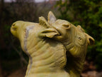 Carved African Butter Jade Twin Fighting Zebra Sculpture x 1 From Bronkhorstspruit, South Africa