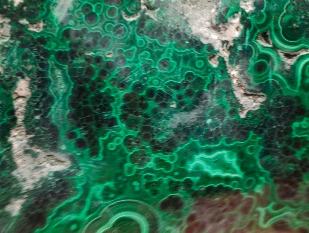 Polished Perfect Ring-Eye Patterned Malachite Gemstone Plate Specimen x 1 From Kolwezi, Congo