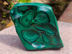 Polished Perfect Ring-Eye Patterned Malachite Gemstone Plate Specimen x 1 From Kolwezi, Congo