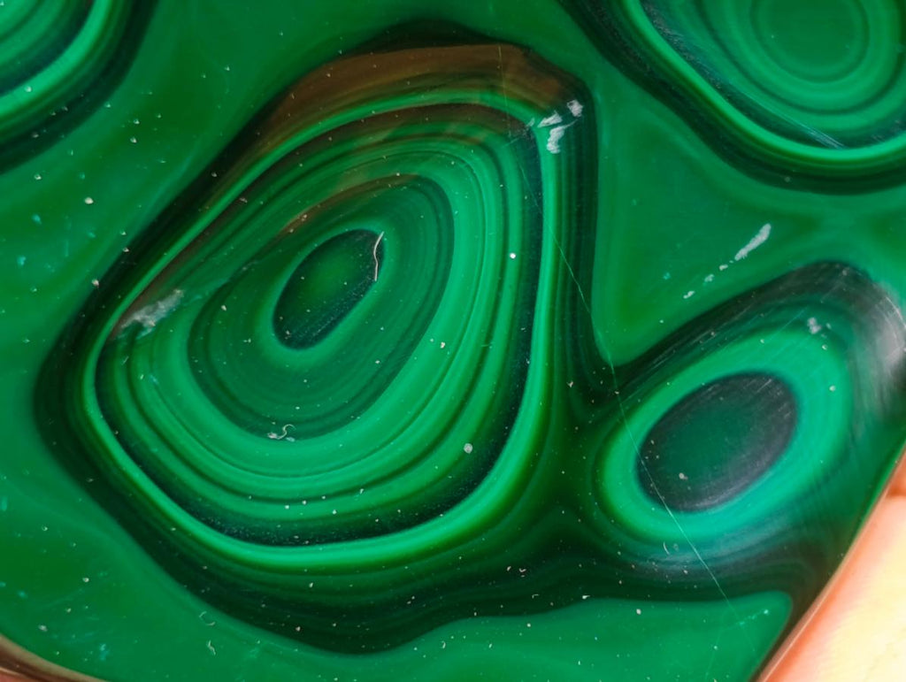 Polished Perfect Ring-Eye Patterned Malachite Gemstone Plate Specimen x 1 From Kolwezi, Congo