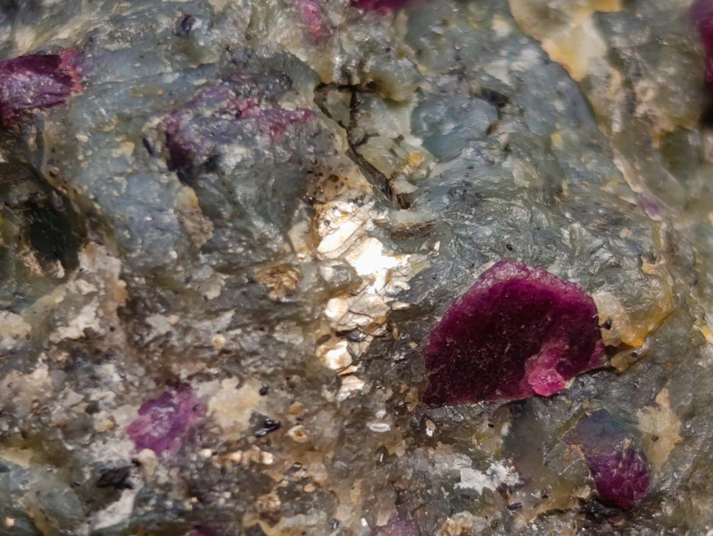 Natural Rare Hot Pink Ruby Crystals in a Zoisite and Biotite Mica Schist x 1 From Mozambique