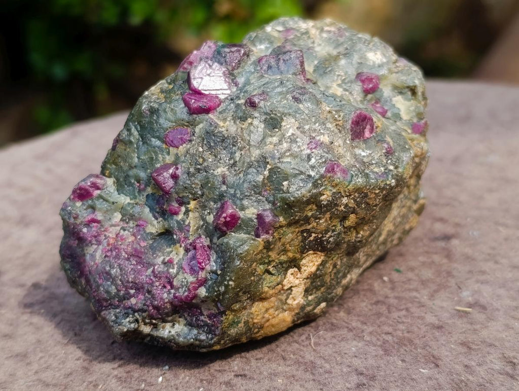 Natural Rare Hot Pink Ruby Crystals in a Zoisite and Biotite Mica Schist x 1 From Mozambique
