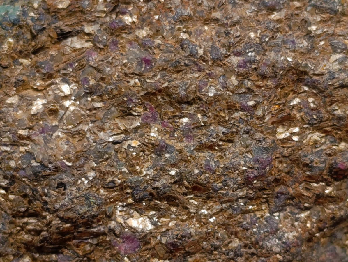 Natural Rare Hot Pink Ruby Crystals in a Zoisite and Biotite Mica Schist x 1 From Mozambique