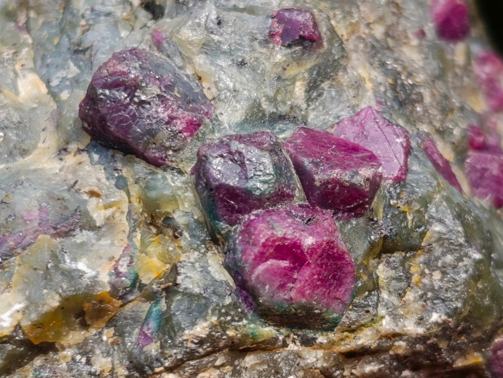 Natural Rare Hot Pink Ruby Crystals in a Zoisite and Biotite Mica Schist x 1 From Mozambique