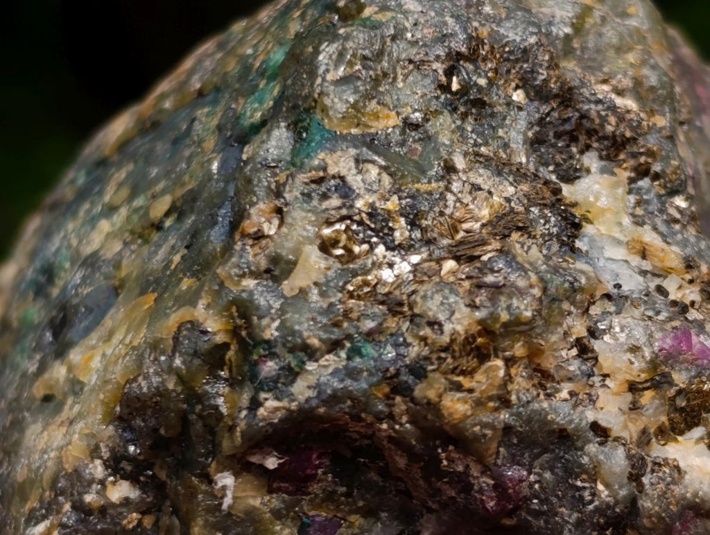 Natural Rare Hot Pink Ruby Crystals in a Zoisite and Biotite Mica Schist x 1 From Mozambique
