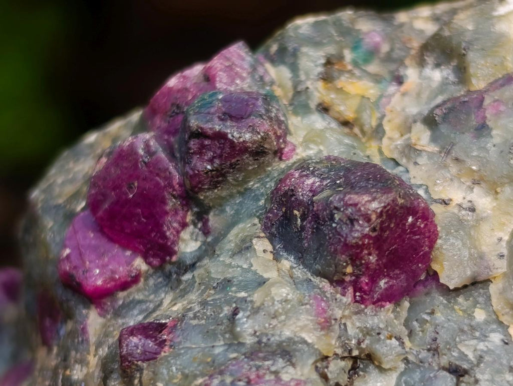 Natural Rare Hot Pink Ruby Crystals in a Zoisite and Biotite Mica Schist x 1 From Mozambique