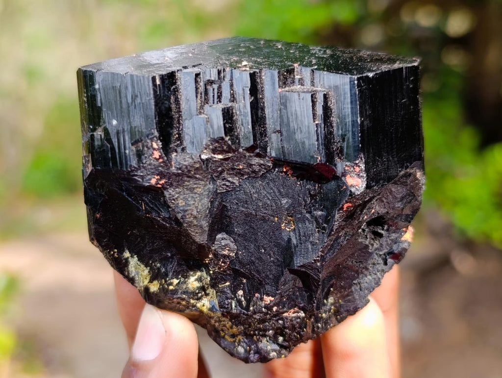 Natural Shiny Black Schorl Mercedes Star Terminated Crystal x 1 From Erongo, Namibia