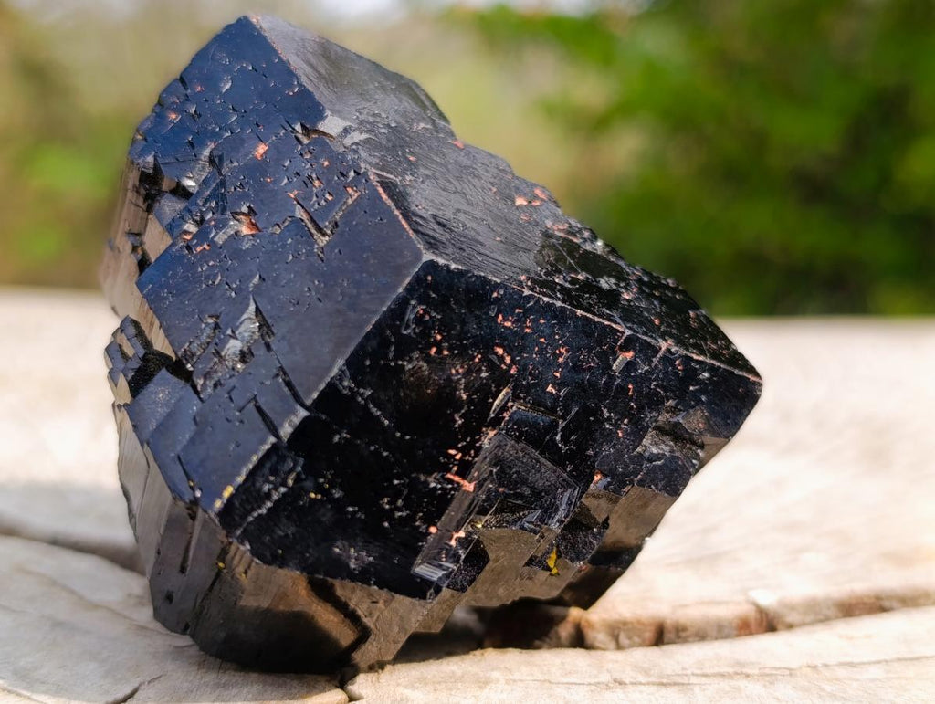 Natural Shiny Black Schorl Mercedes Star Terminated Crystal x 1 From Erongo, Namibia