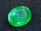 Polished 0.76 Carat 8 mm Oval Sandawana Faceted Emerald Stone x 1 From Sandawana, Zimbabwe