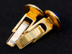 Hand Made Pair of Excellent Lapis Lazuli Cufflinks Set in 18 Carat Gold x 1 From Afghanistan