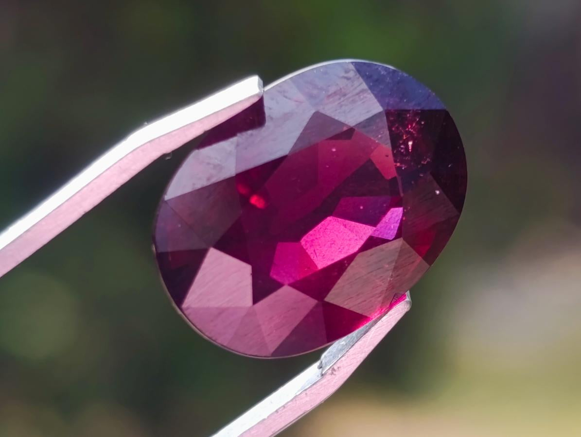 Polished 9 Carat Raspberry Red Rhodolite Garnet Faceted Stone x 1 From Tanga, Tanzania