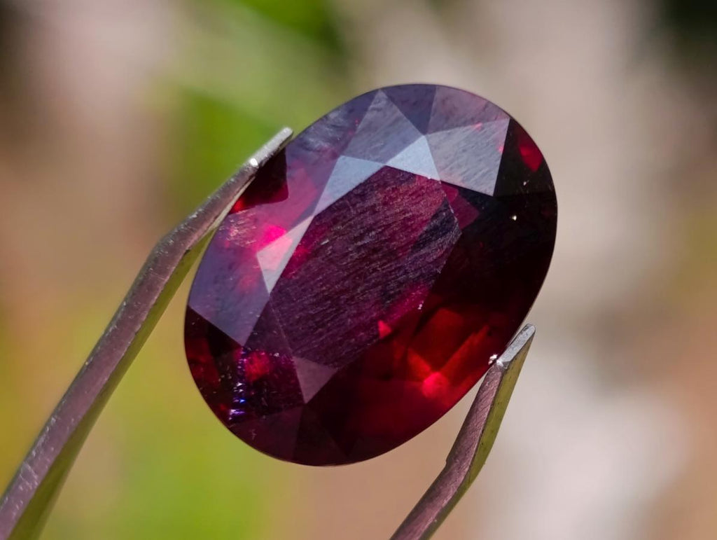 Polished 9 Carat Raspberry Red Rhodolite Garnet Faceted Stone x 1 From Tanga, Tanzania