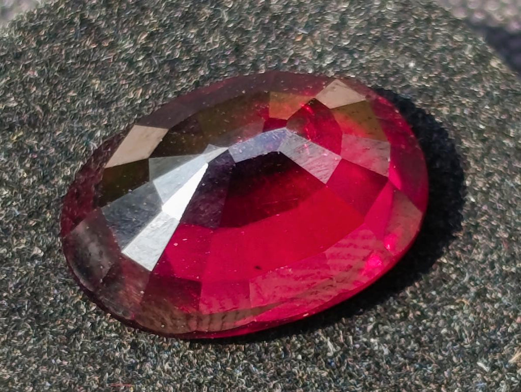 Polished 9 Carat Raspberry Red Rhodolite Garnet Faceted Stone x 1 From Tanga, Tanzania