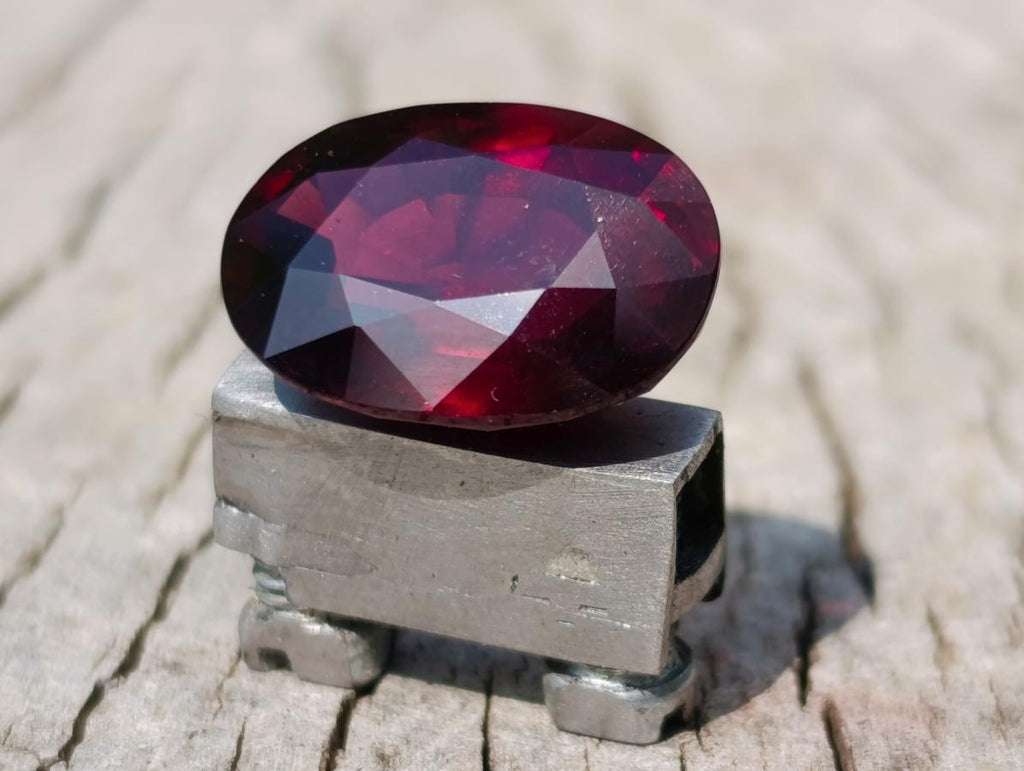 Polished 9 Carat Raspberry Red Rhodolite Garnet Faceted Stone x 1 From Tanga, Tanzania