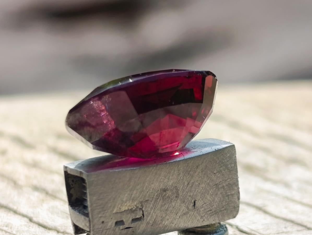 Polished 9 Carat Raspberry Red Rhodolite Garnet Faceted Stone x 1 From Tanga, Tanzania
