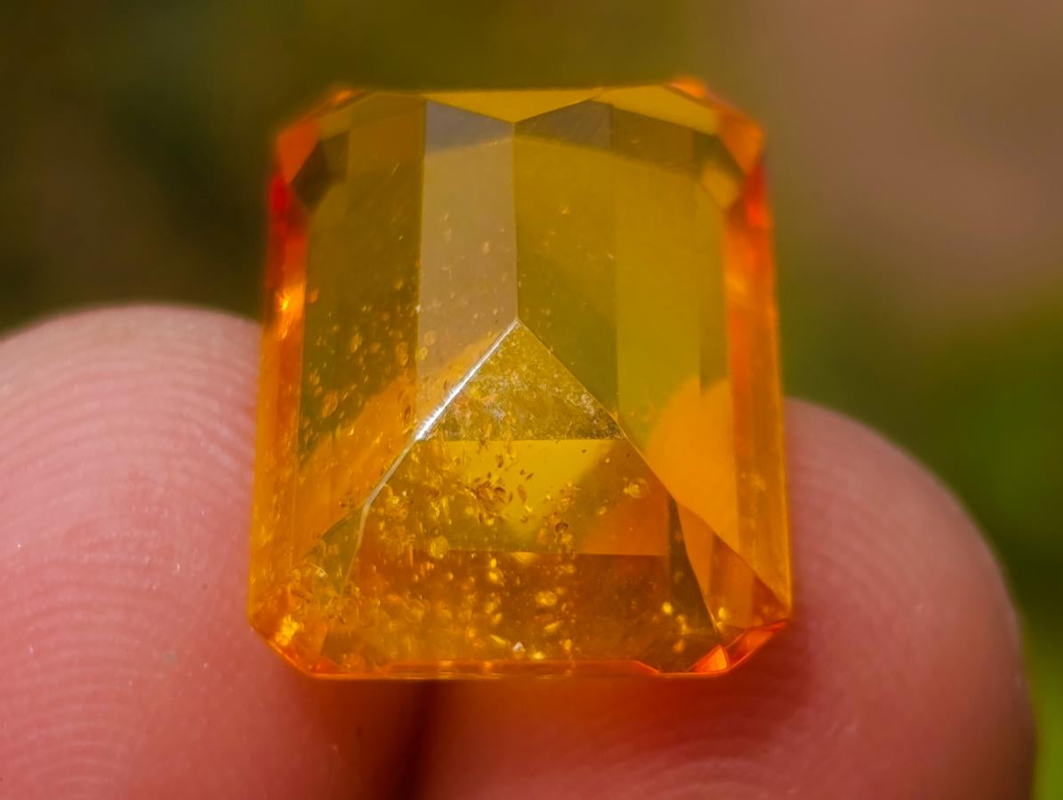 Polished Superb Clear Honey Orange Fossil Amber Faceted Stone x 1 From Poland
