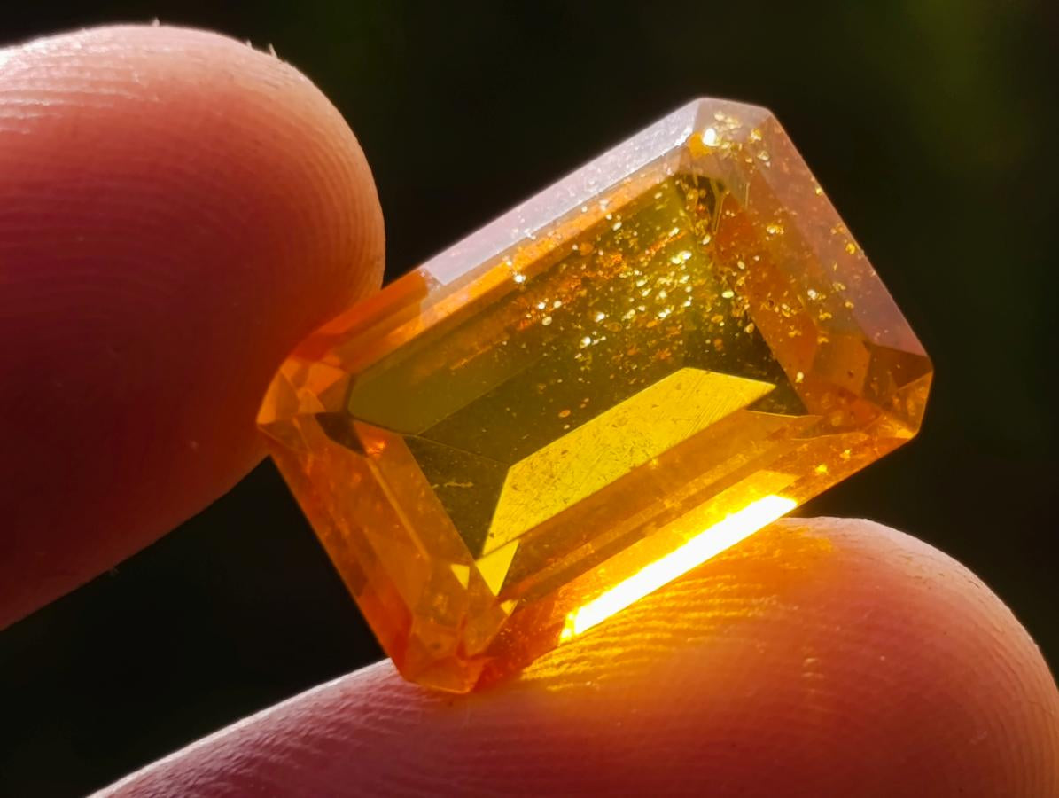 Polished Superb Clear Honey Orange Fossil Amber Faceted Stone x 1 From Poland