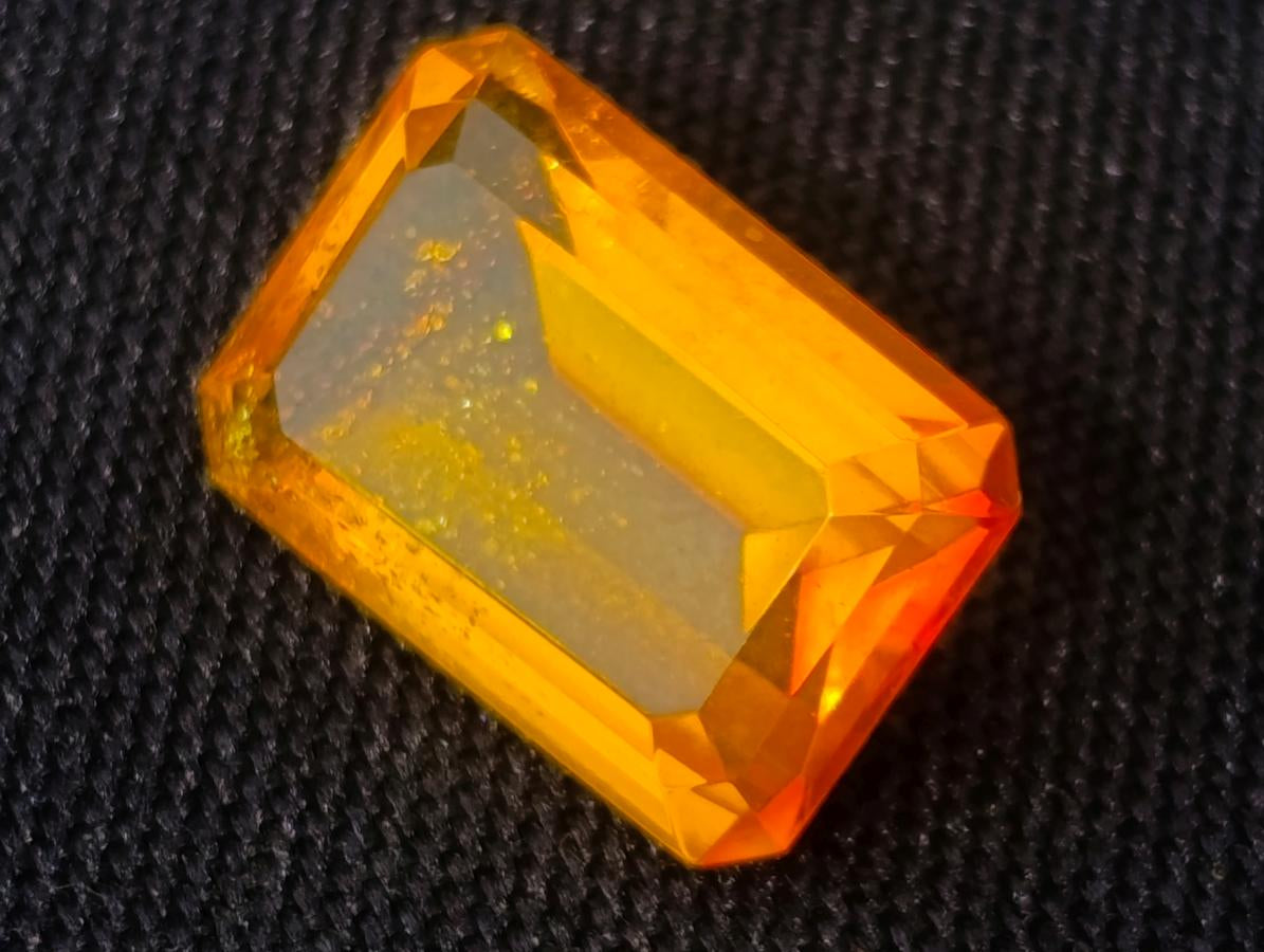Polished Superb Clear Honey Orange Fossil Amber Faceted Stone x 1 From Poland