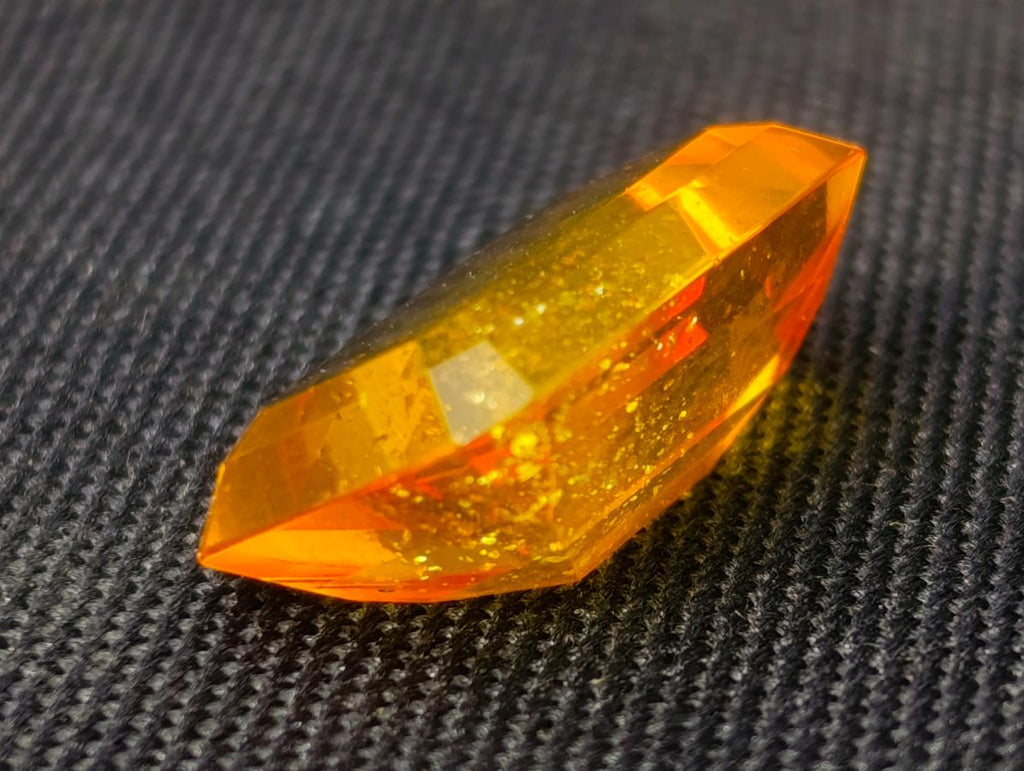 Polished Superb Clear Honey Orange Fossil Amber Faceted Stone x 1 From Poland