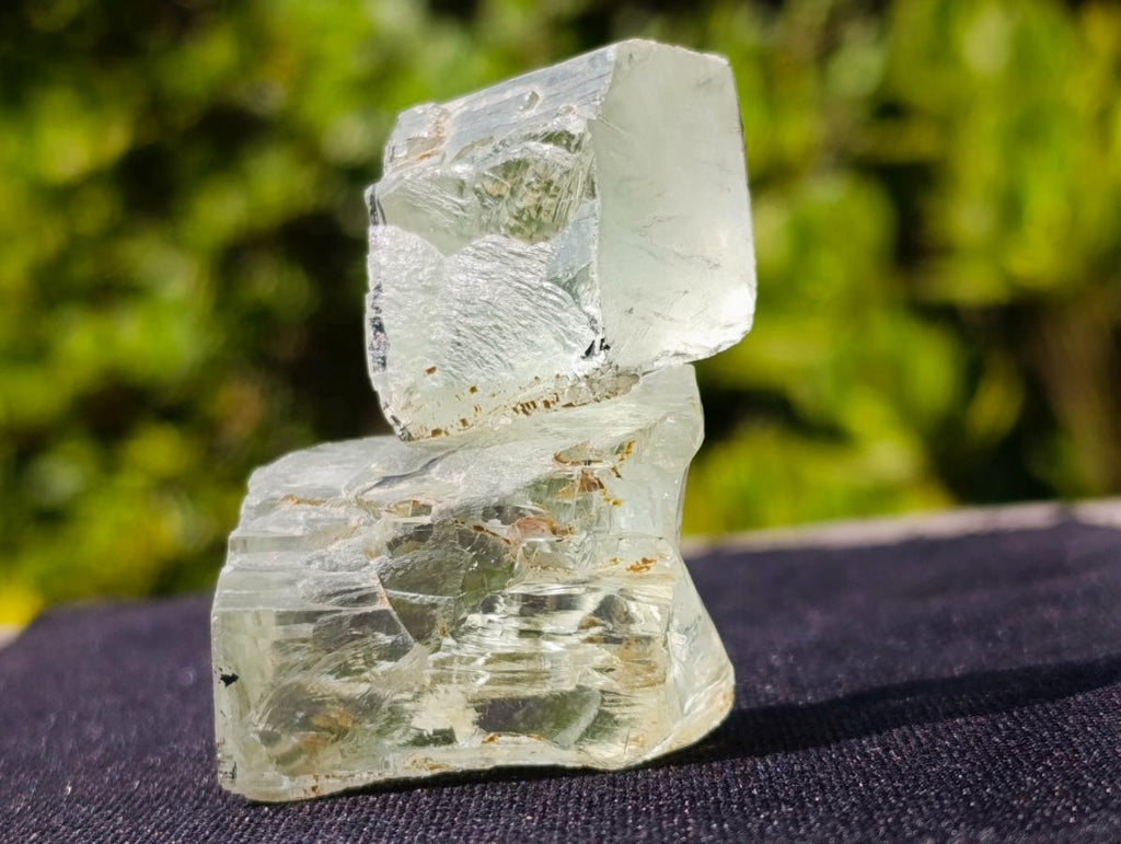 Natural 300 Carat Pair of Clear Triphane Rough Faceting Crystals x 1 From Afghanistan