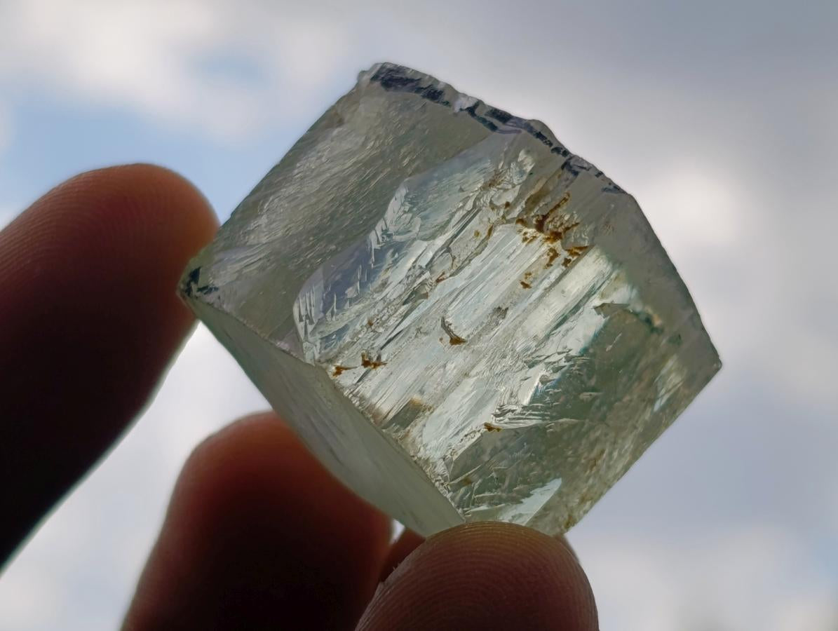 Natural 300 Carat Pair of Clear Triphane Rough Faceting Crystals x 1 From Afghanistan
