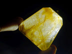 Hand Made Golden Rutilated Quartz in 9 ct Gold Pendant x 1 From Madagascar