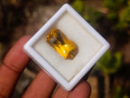Polished Fancy Checkerboard Cushion Rectangular Citrine Faceted Stone x 1 From South Africa