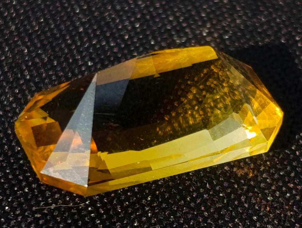 Polished Fancy Checkerboard Cushion Rectangular Citrine Faceted Stone x 1 From South Africa