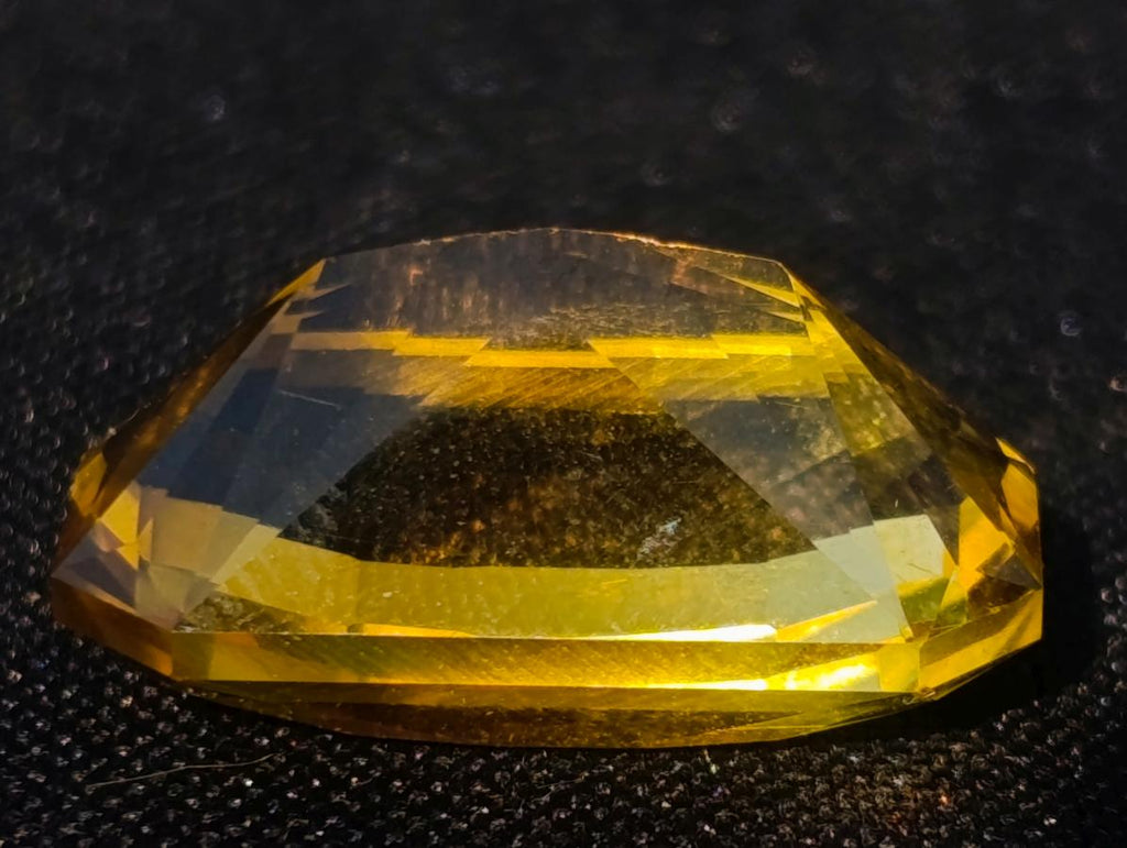 Polished Fancy Checkerboard Cushion Rectangular Citrine Faceted Stone x 1 From South Africa