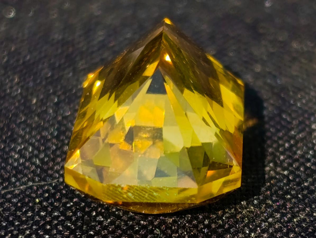 Polished Fancy Checkerboard Cushion Rectangular Citrine Faceted Stone x 1 From South Africa