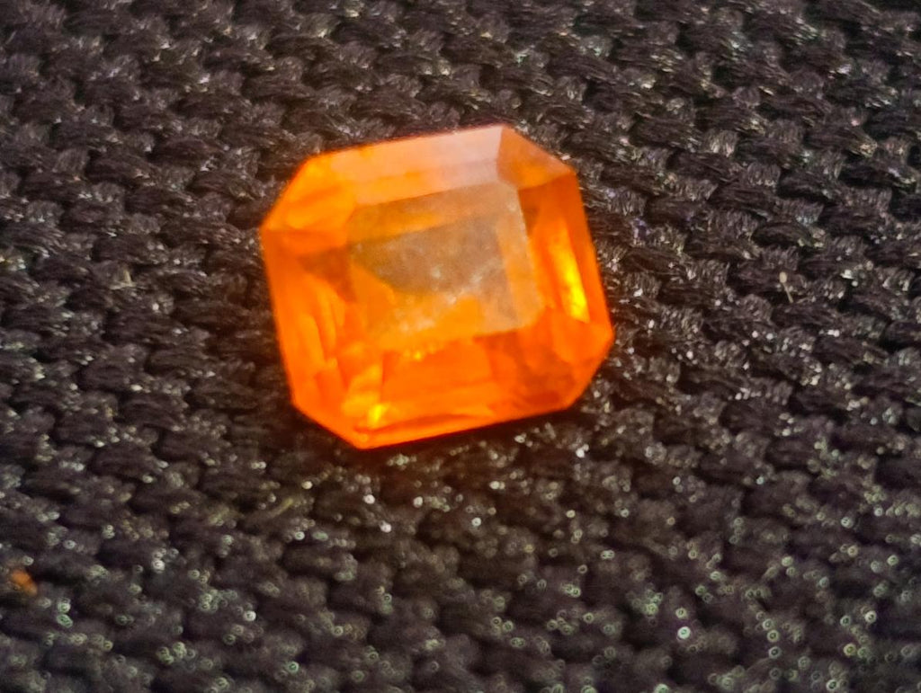 Polished Set of 7 Rare Bright Mandarin Garnet Faceted Stones x 1 From Sperrgebiet, Namibia